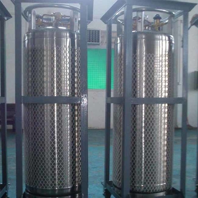 Tanque de alta pressão de aço inoxidável, cilindro líquido do nitrogênio líquido de 195 litros do vaso Dewar O2